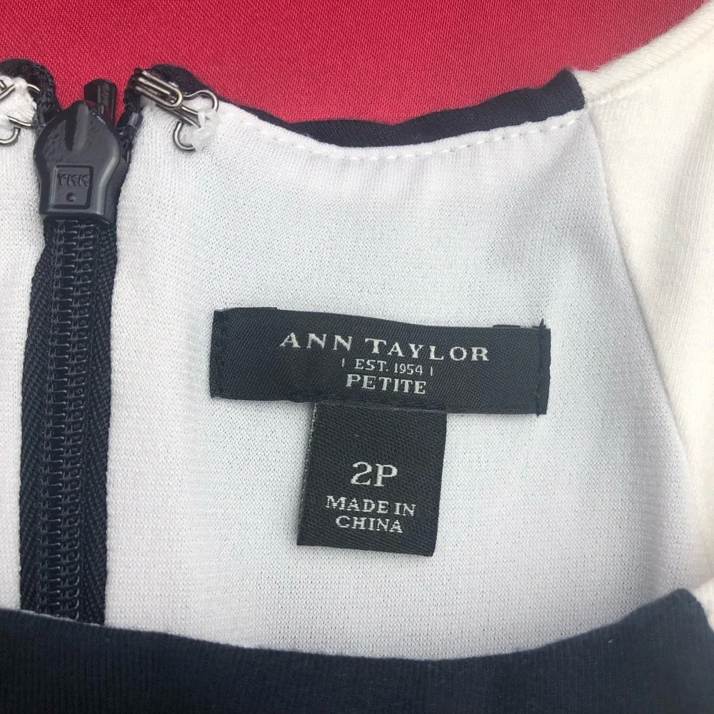 Ann Taylor Black & White Color Block Sleeveless Sheath Dress Petite - Picture 8 of 8